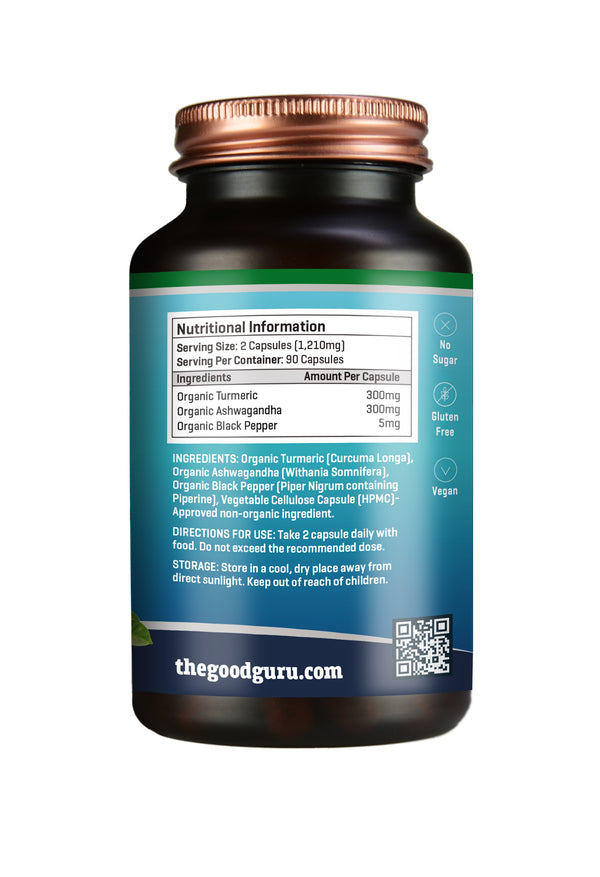The Good Guru Organic Turmeric + Ashwagandha & Black Pepper
