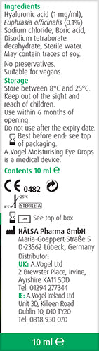 A.Vogel Moisturising Eye Drops with Euphrasia & Hyaluronic acid for dry and irritated eyes, 10ml image 3