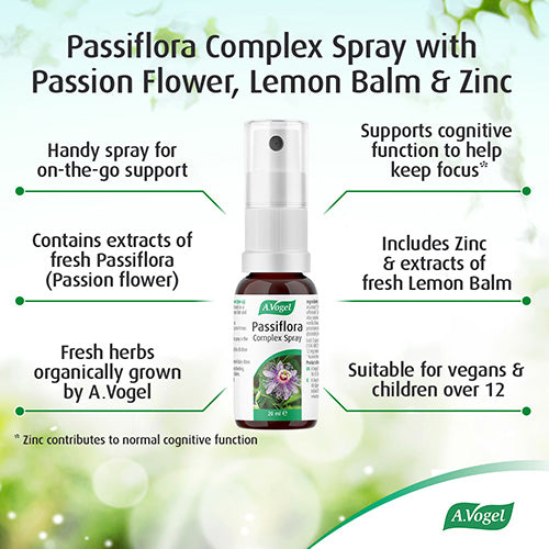 A.Vogel Passiflora Complex Spray | Passiflora Supports Relaxation | Extracts of Passion Flower, Lemon Balm & Zinc | 20ml image 2