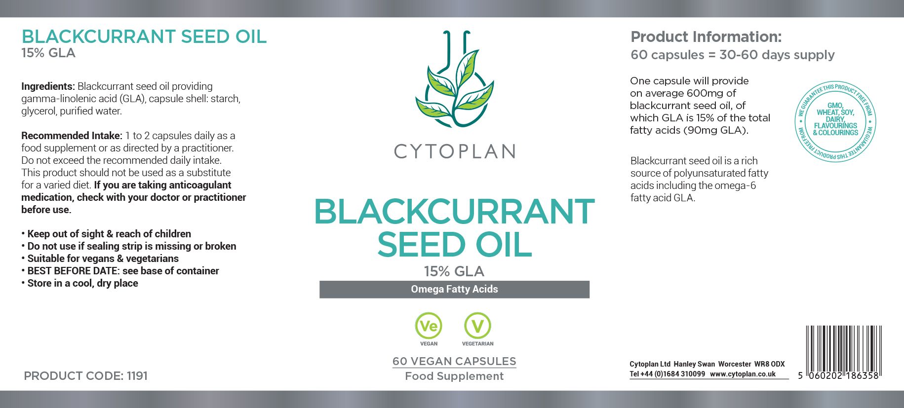 Cytoplan Blackcurrant Seed Oil