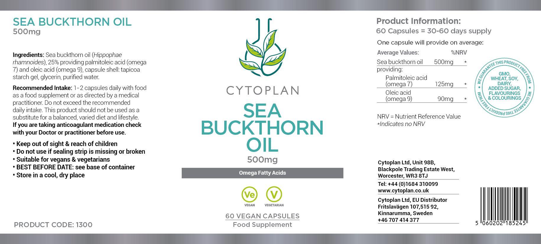 Cytoplan Sea Buckthorn Oil