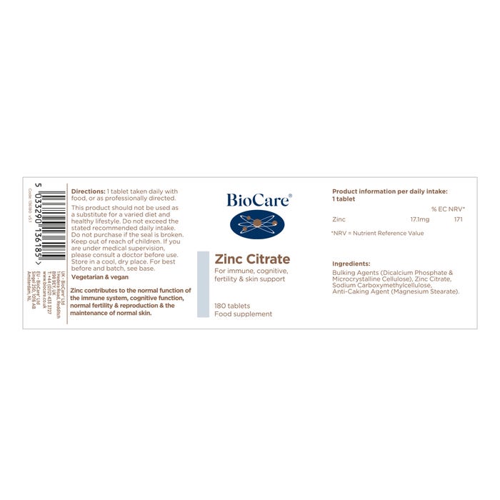 BioCare Zinc Citrate Tablets