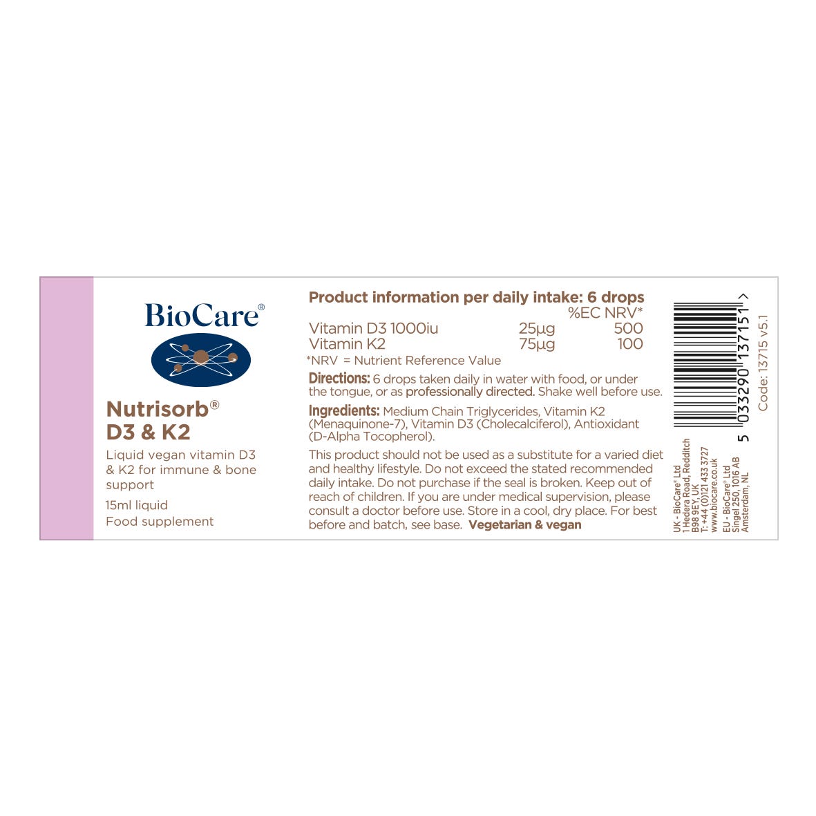BioCare Nutrisorb® D3 & K2