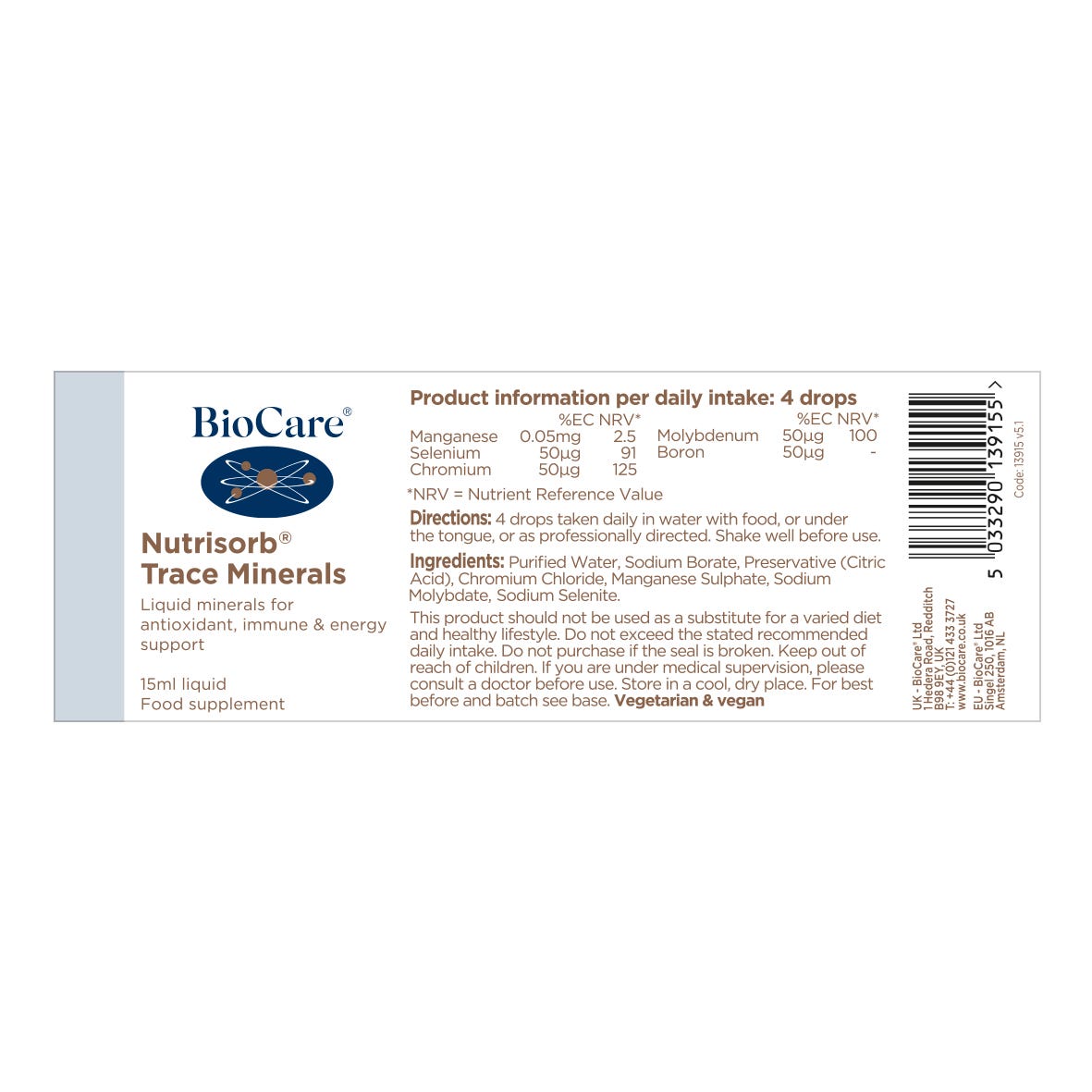 BioCare Nutrisorb® Trace Minerals 15ml