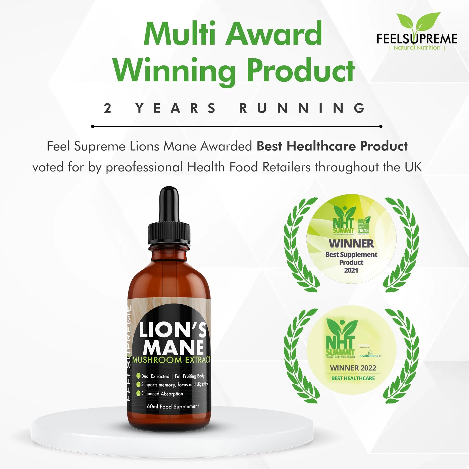 Feel Supreme Lions Mane Mushroom Liquid | 60ml