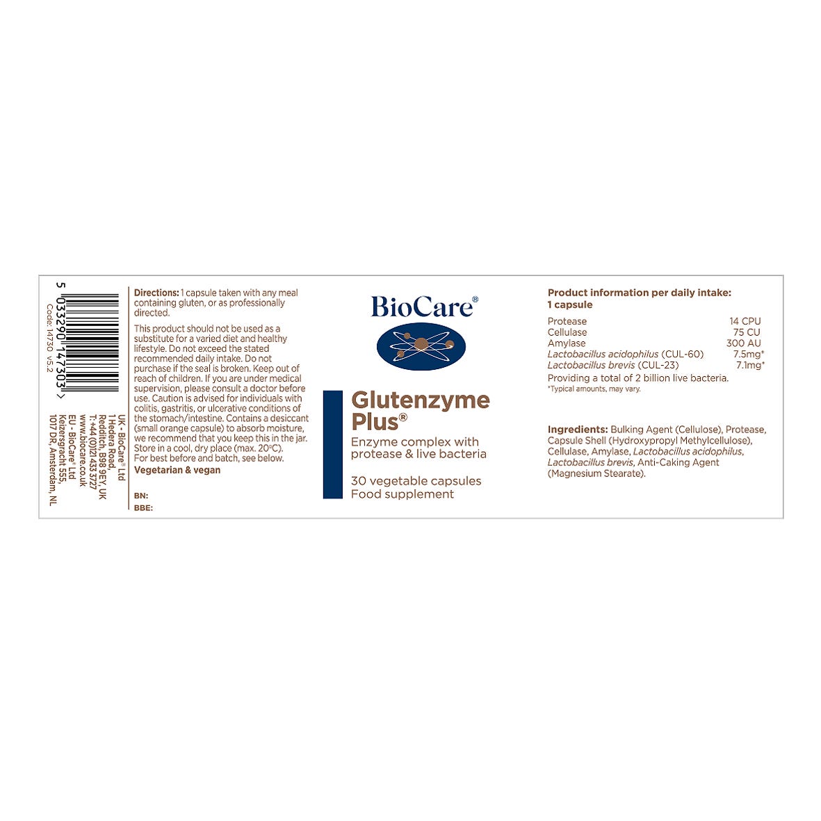 BioCare Glutenzyme Plus® 30 Capsules