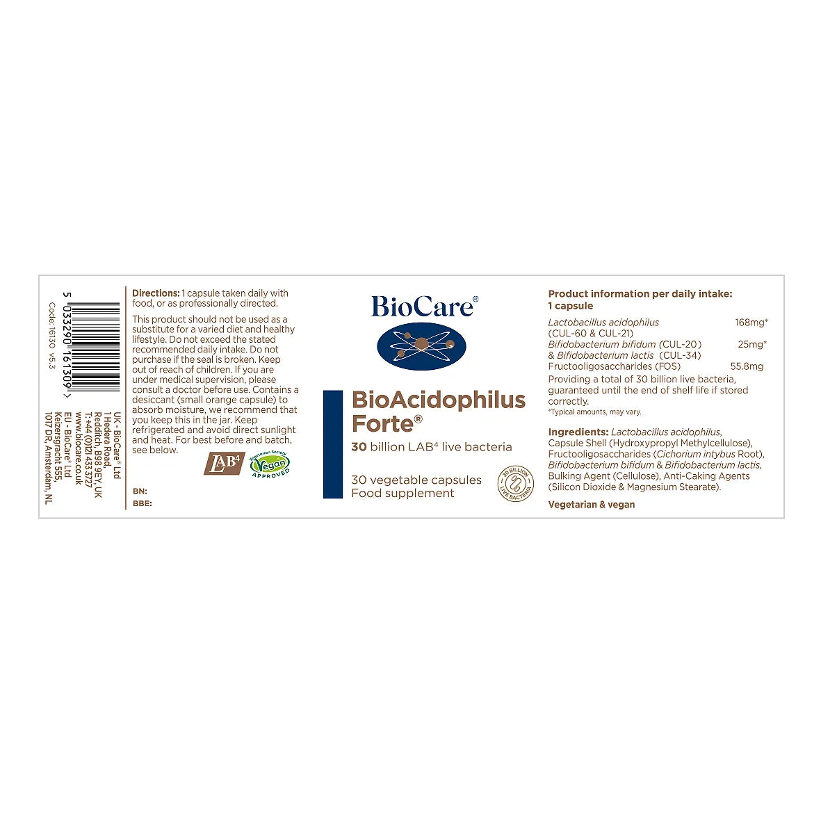 BioCare BioAcidophilus Forte Capsules