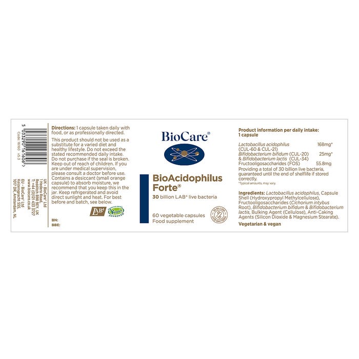 BioCare BioAcidophilus Forte Capsules