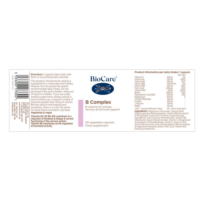 BioCare B Complex Capsules