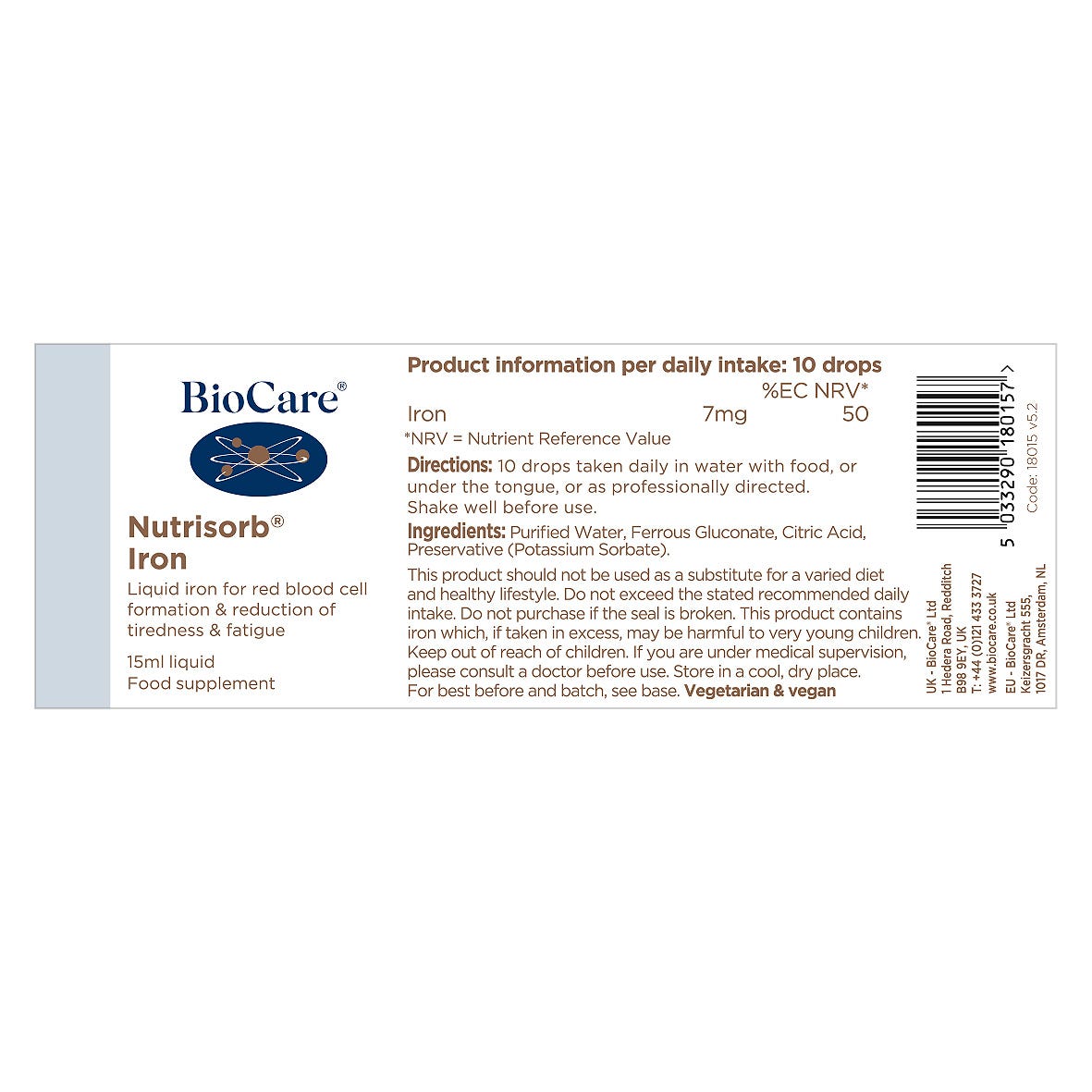 BioCare Nutrisorb Iron 15ml