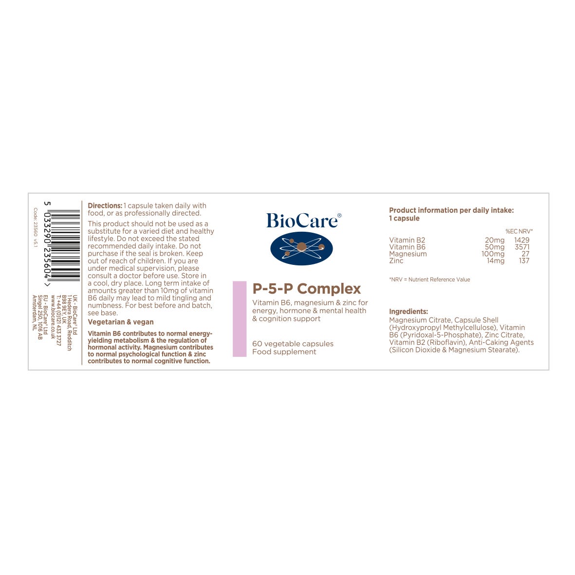 BioCare P-5-P Complex 60 Capsules