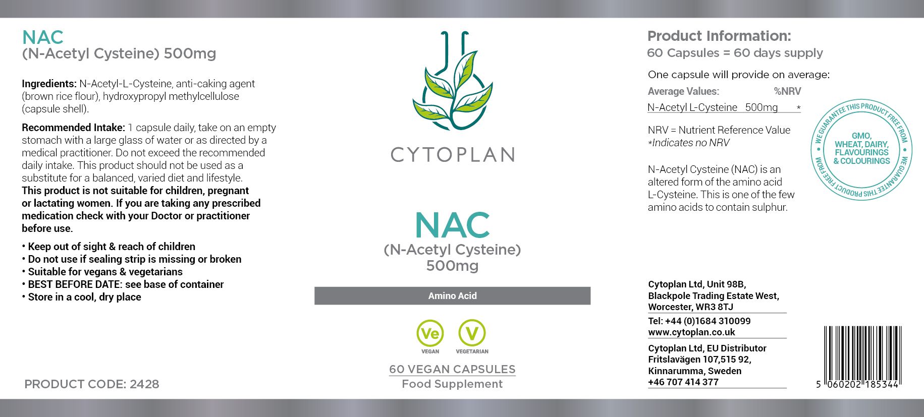 Cytoplan NAC (N-Acetyl Cysteine)