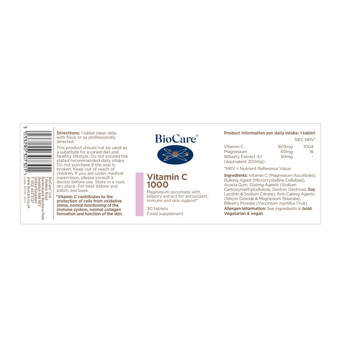 BioCare Vitamin C 1000 Tablets image 1