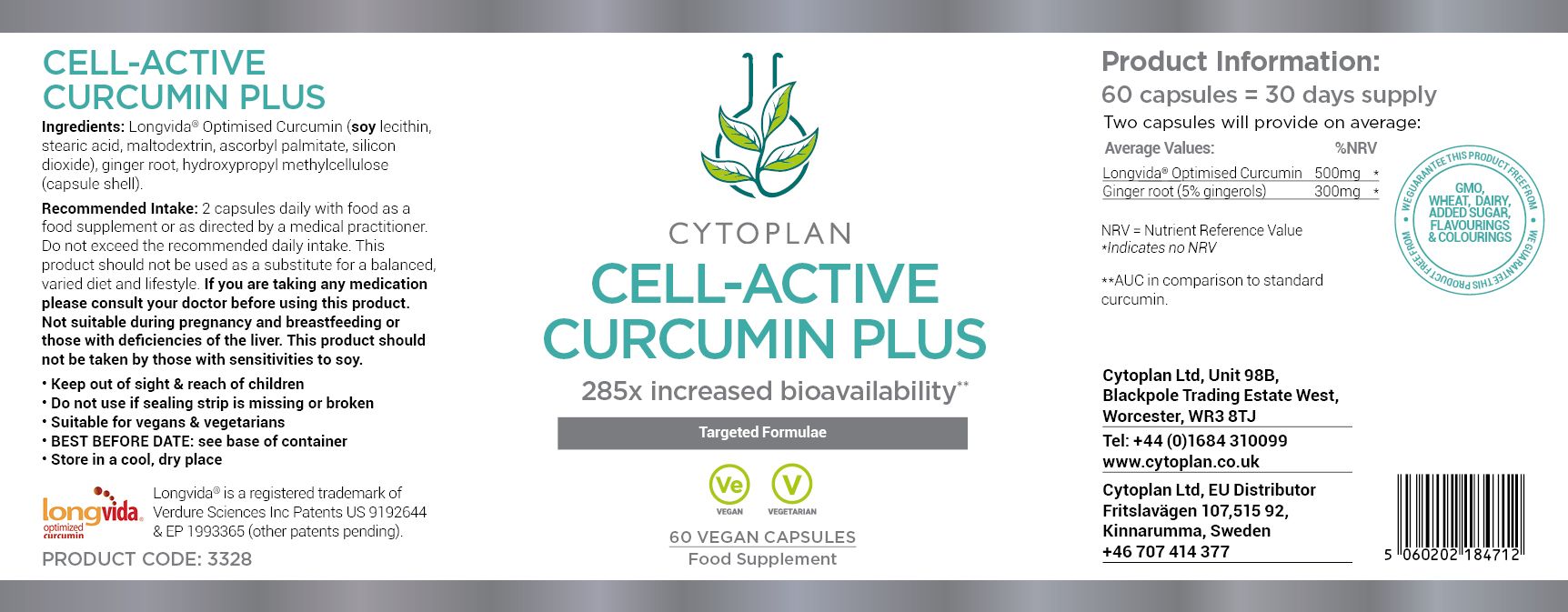 Cytoplan Cell-Active Curcumin Plus