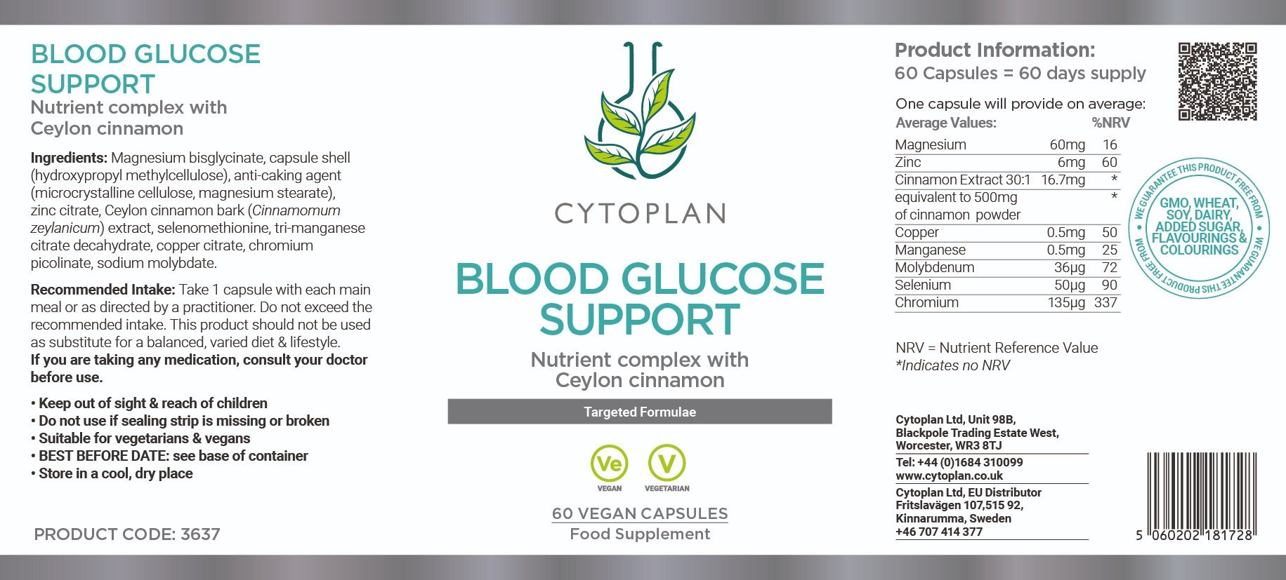 Cytoplan Blood Glucose Support