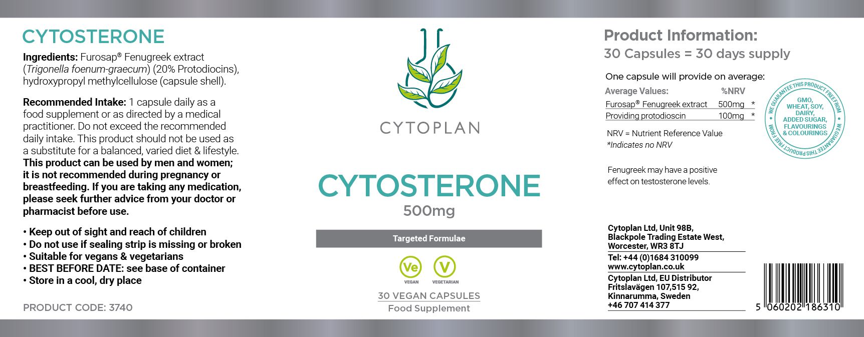 Cytoplan Cytosterone (Fenugreek extract)