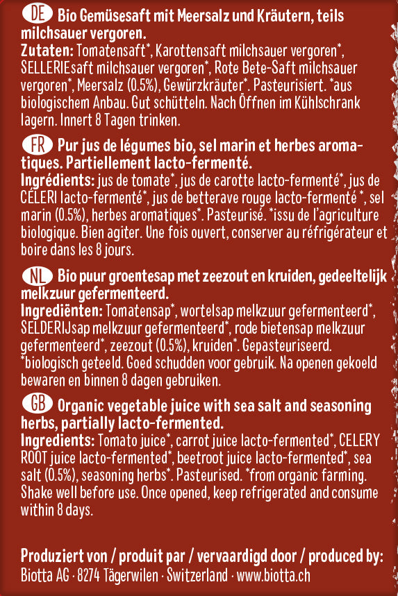 A.Vogel Biotta Vegetable Cocktail image 2