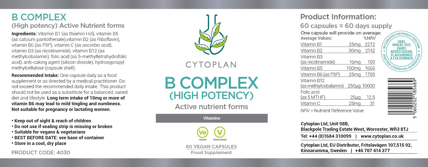 Cytoplan B Complex (High Potency)