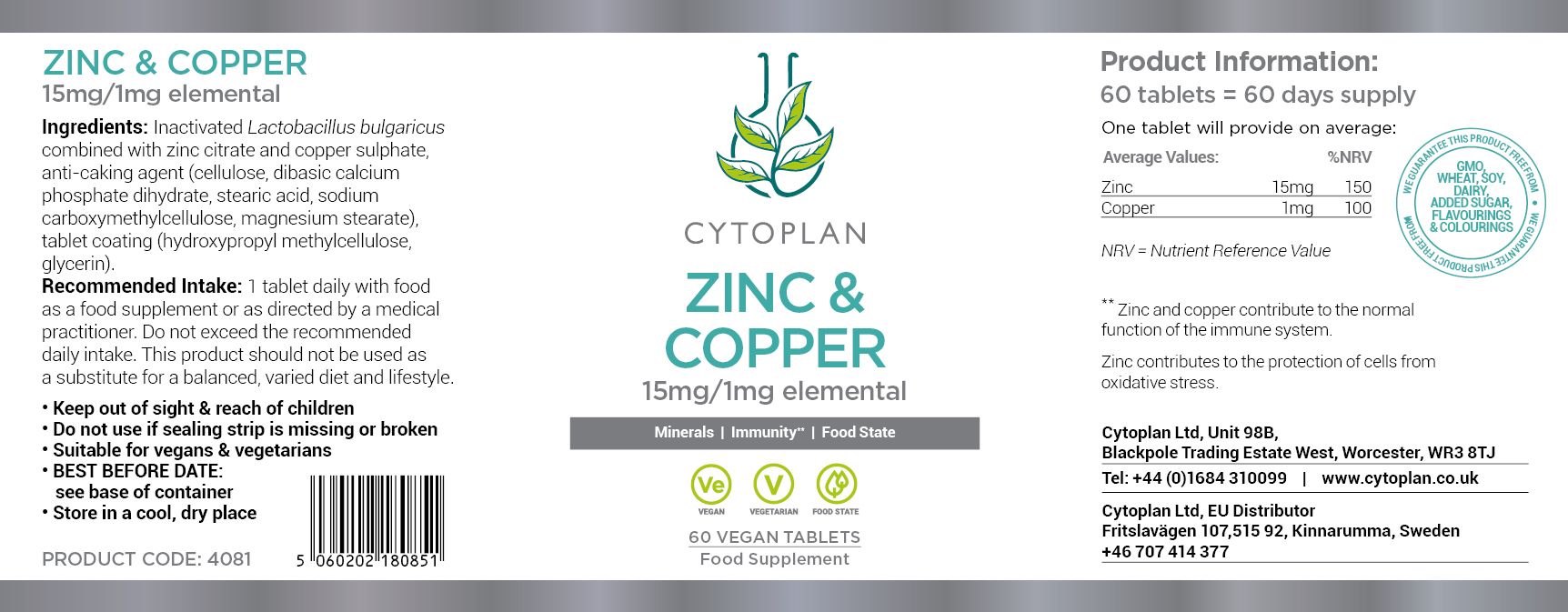 Cytoplan Zinc & Copper