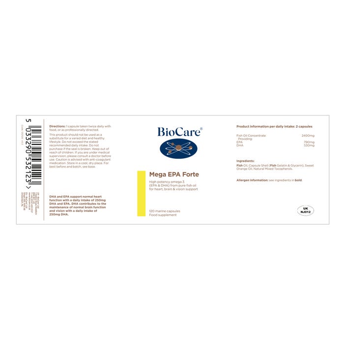 BioCare Mega EPA Forte (Omega-3 Fish Oil)