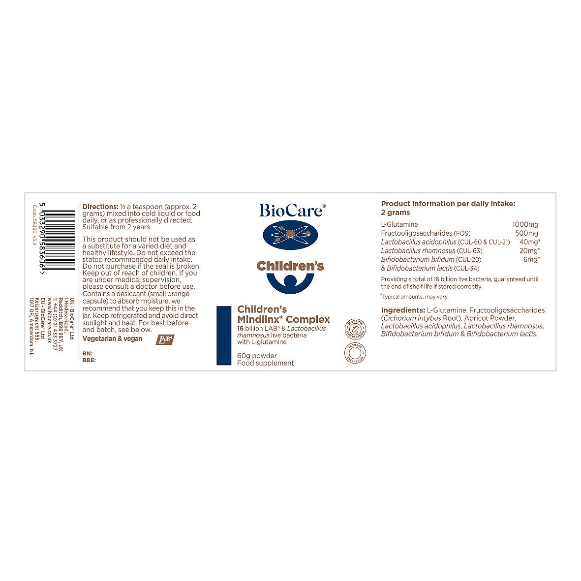 BioCare Children's Mindlinx® Complex 60g