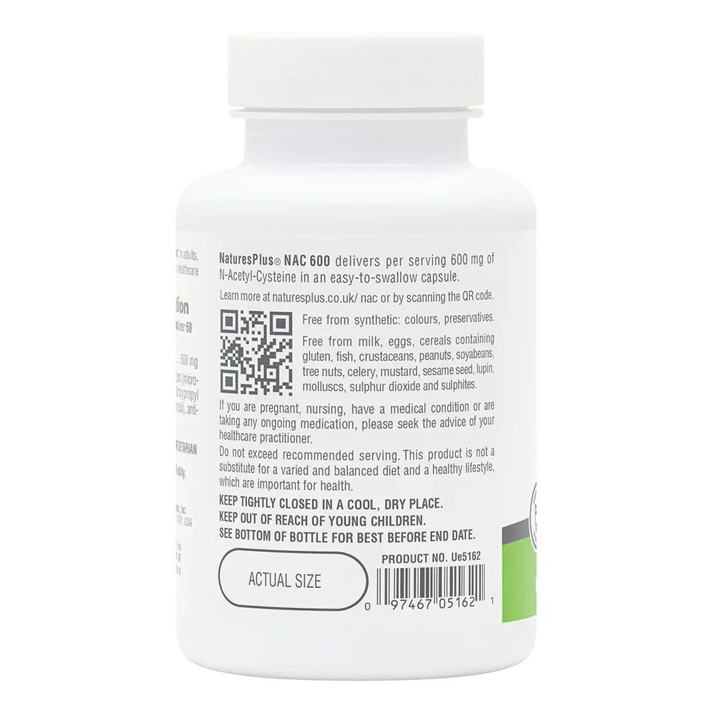 NaturesPlus PRO NAC 600mg 60 Capsules image 2