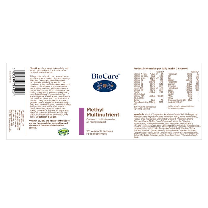 BioCare Methyl Multinutrient 60 Capsules