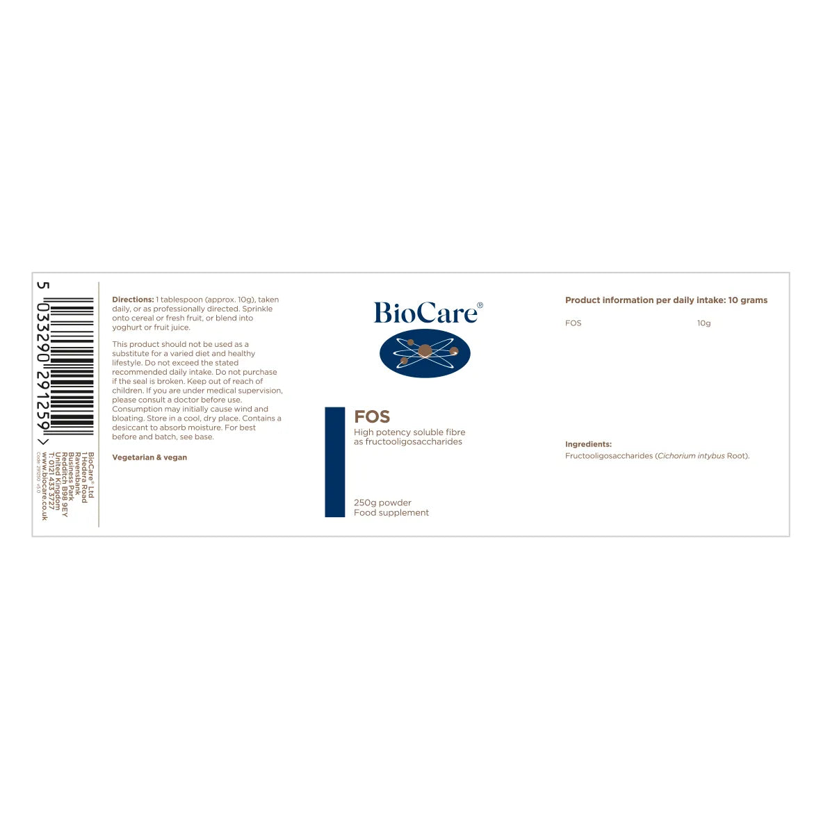 BioCare FOS 250g Powder image 1