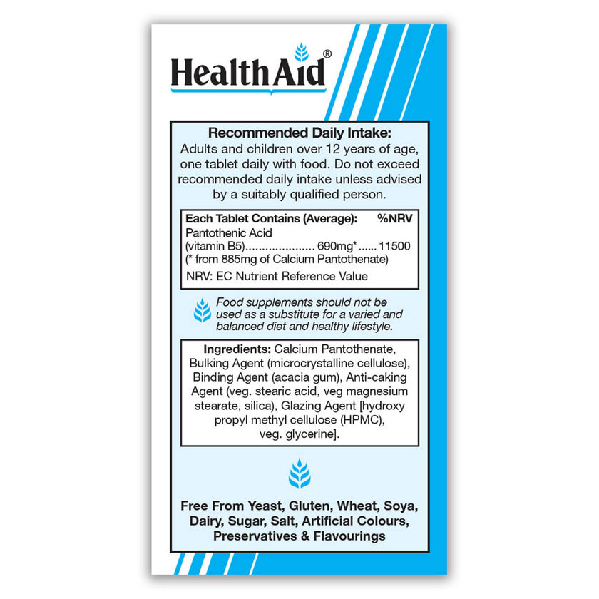HealthAid Vitamin B5 690mg (Calcium Pantothenate) Tablets