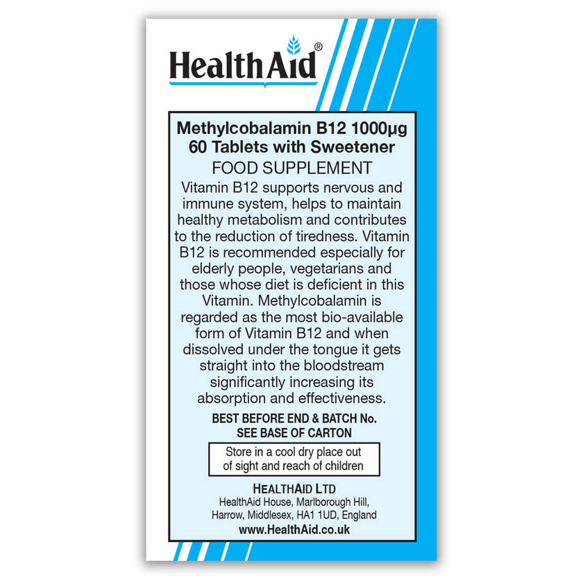 HealthAid Methylcobalamin Metcobin 1000mcg