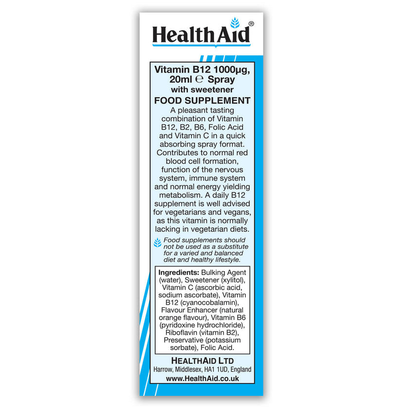 HealthAid Vitamin B12 1000µg Spray 20ml