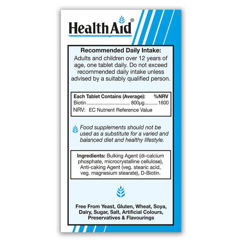 HealthAid Biotin 800µg Tablets