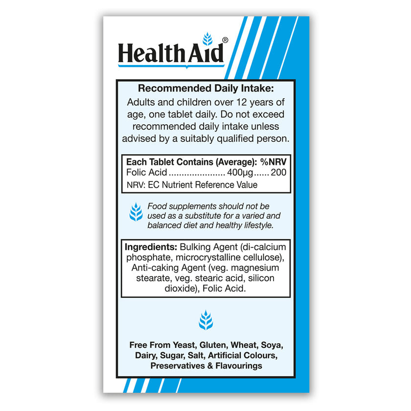 HealthAid Folic Acid 400µg Tablets
