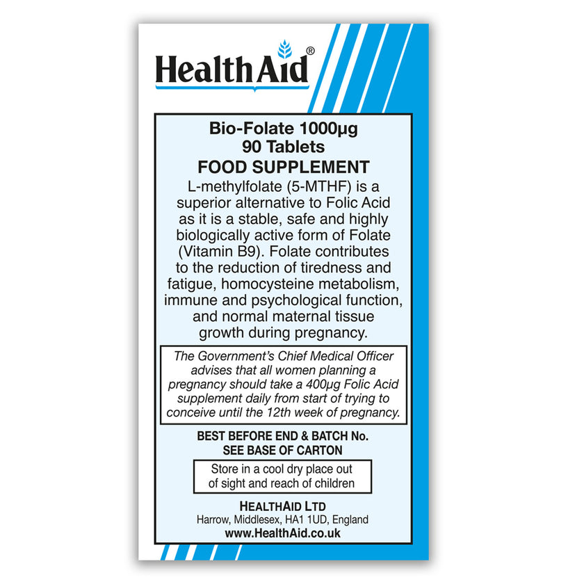 HealthAid Bio-Folate 1000ug Tablets