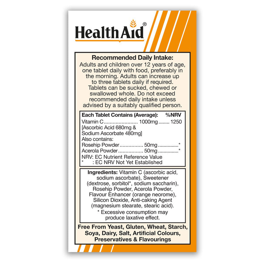 HealthAid Vitamin C 1000mg Tablets Chewable