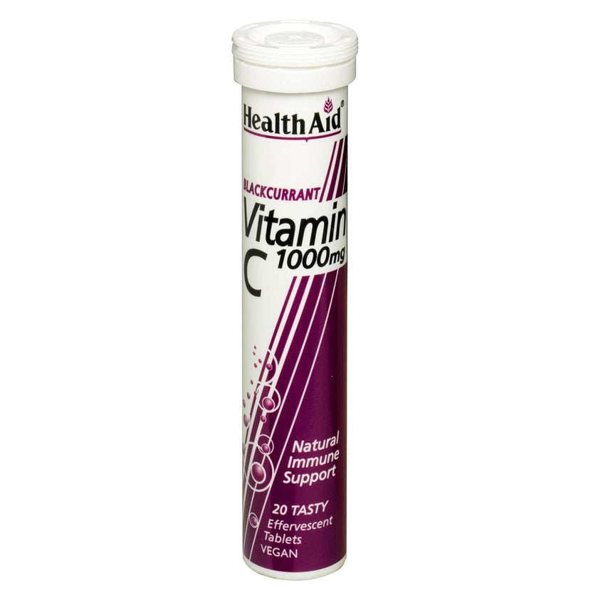 HealthAid Vitamin C 1000mg - Effervescent (Blackcurrant Flavour) Tablets