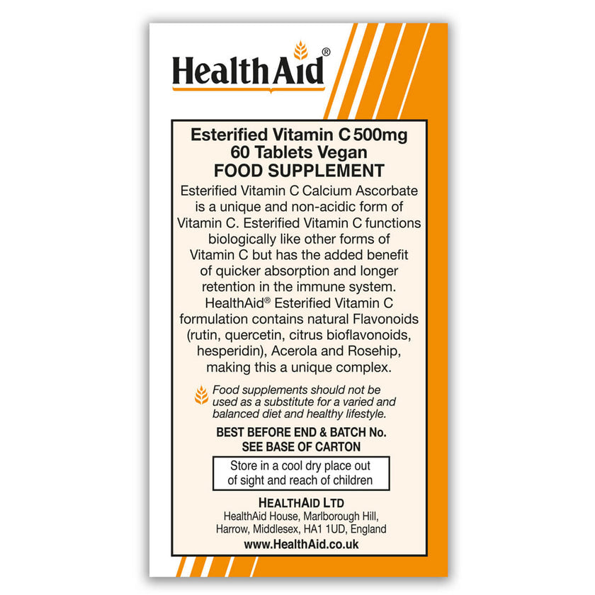HealthAid Esterified Vitamin C 500mg Tablets