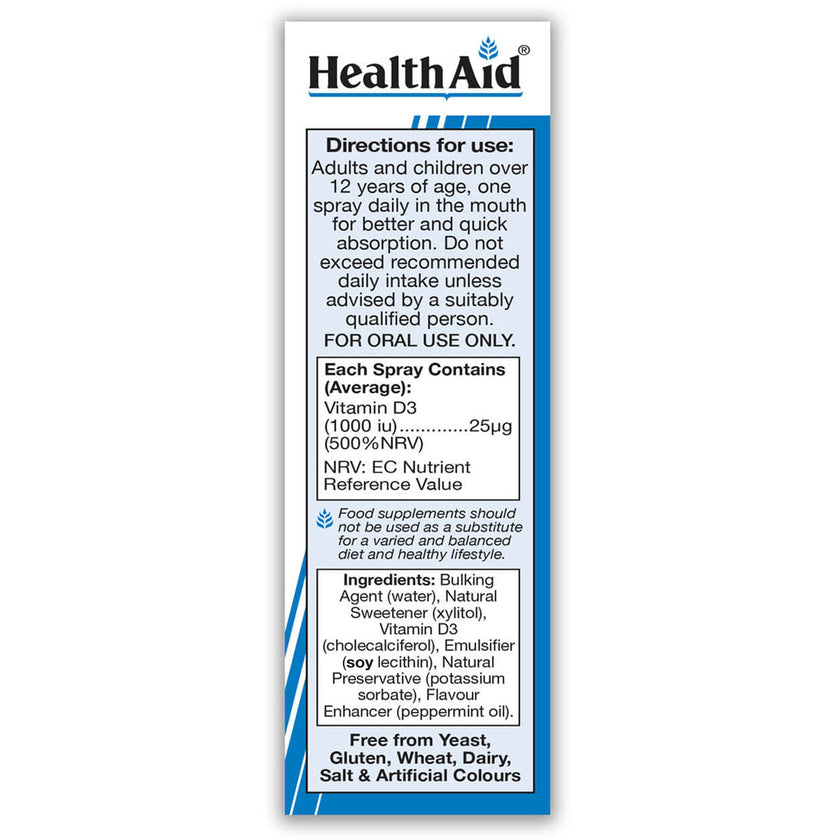 HealthAid Vitamin D3 Spray (1000iu) 20 ml
