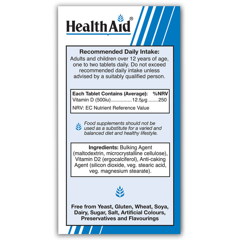 HealthAid Vitamin D 500iu Tablets