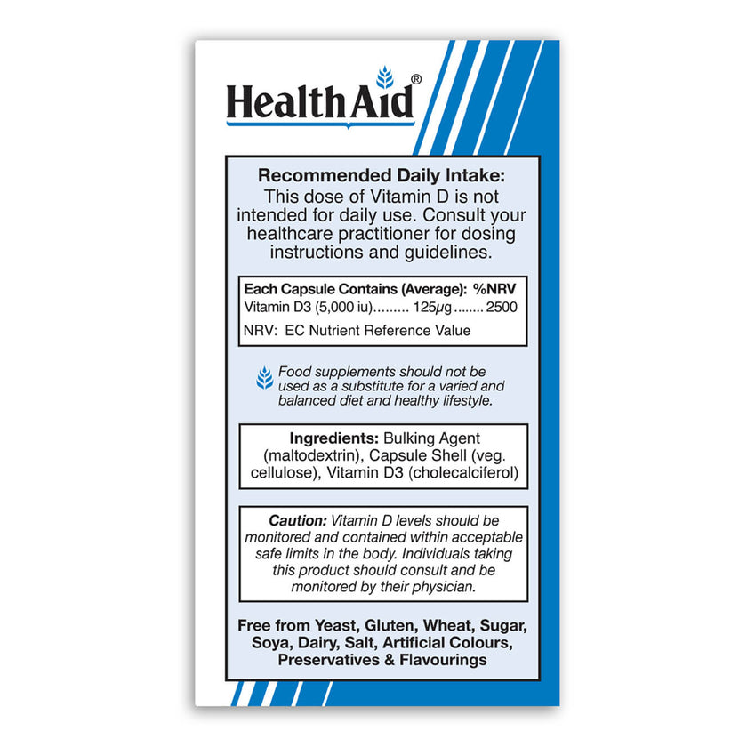 HealthAid Vitamin D3 5000iu 30's Capsules