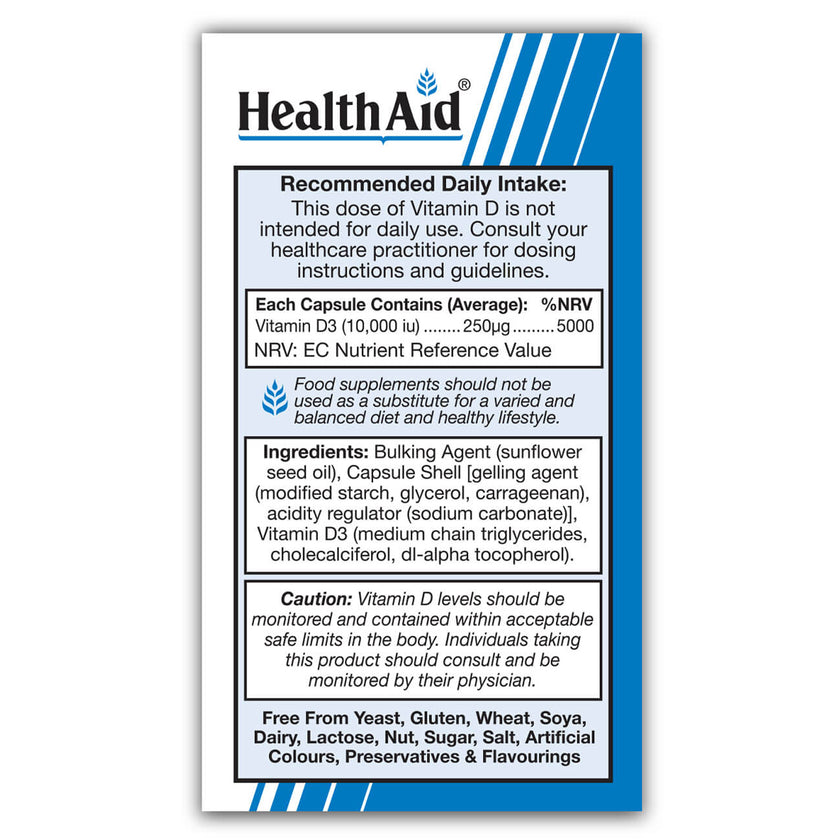 HealthAid Vitamin D3 10,000iu 30's Vegicaps