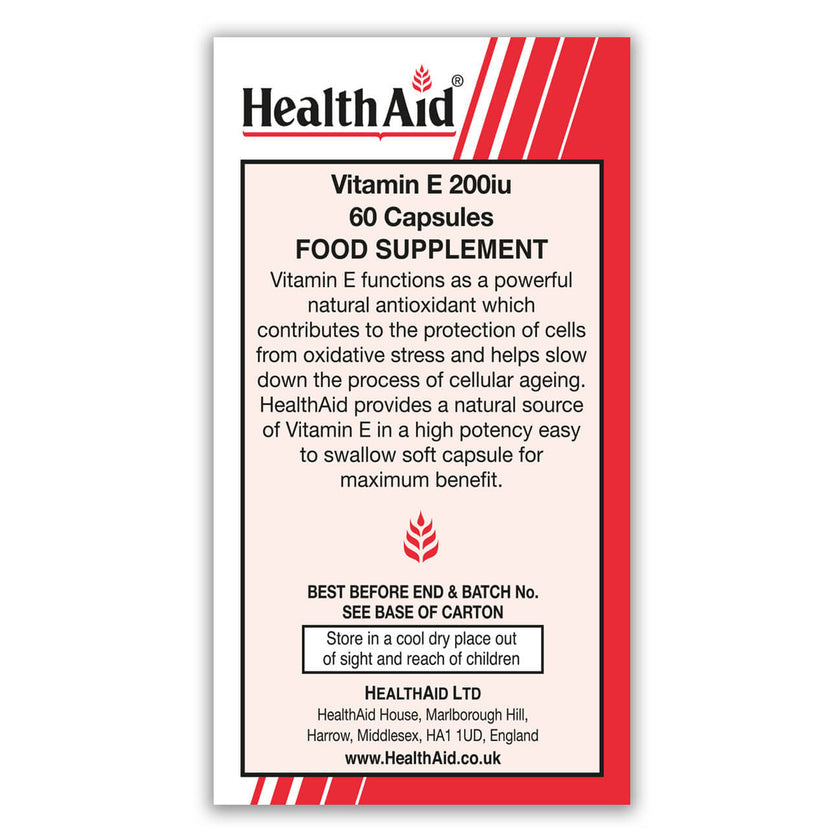 HealthAid Vitamin E 200iu Vegicaps