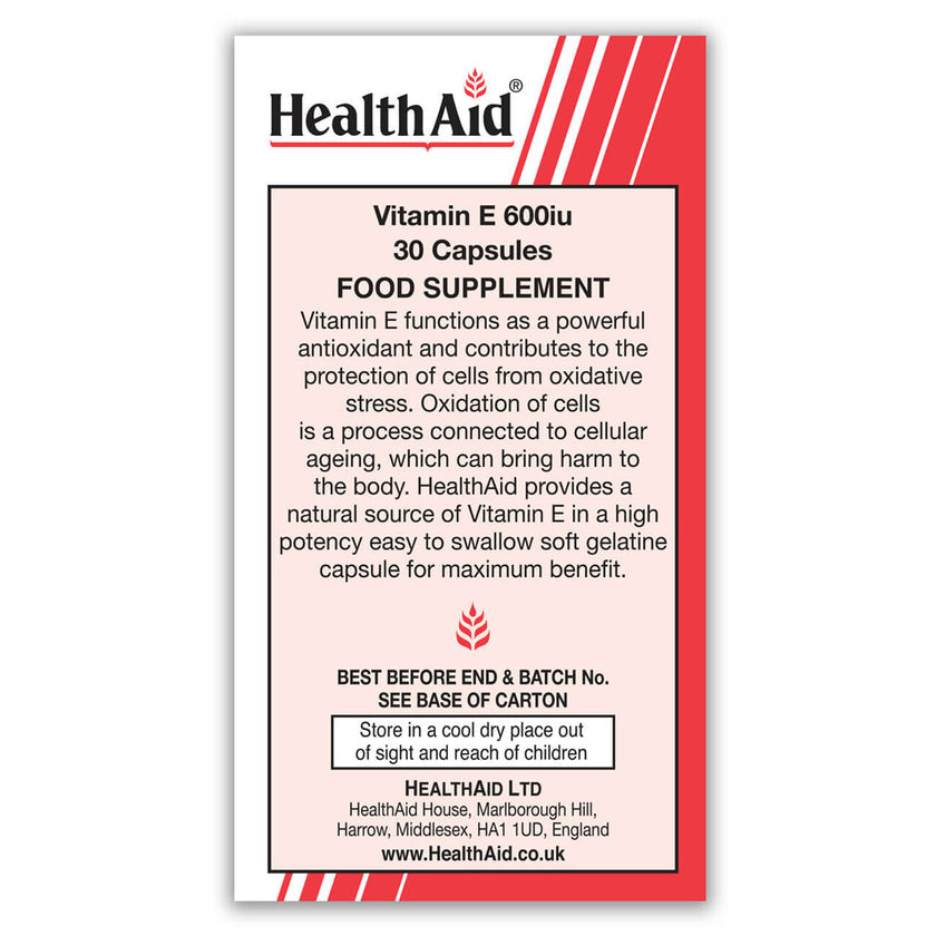 HealthAid Vitamin E 600iu Capsules