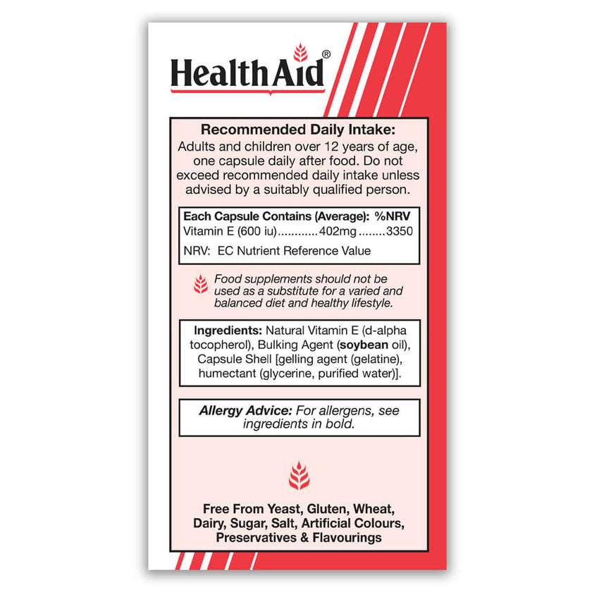 HealthAid Vitamin E 600iu Capsules