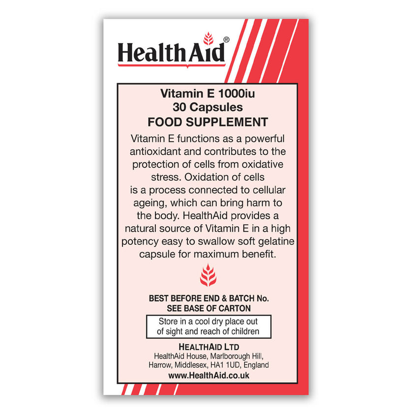 HealthAid Vitamin E 1000iu Capsules