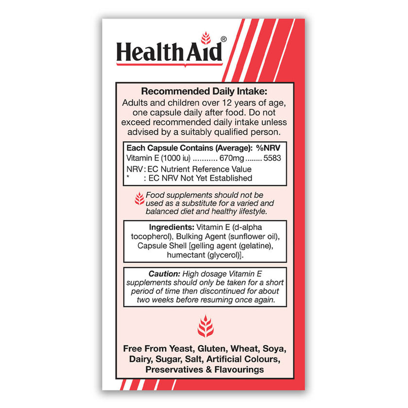 HealthAid Vitamin E 1000iu Capsules