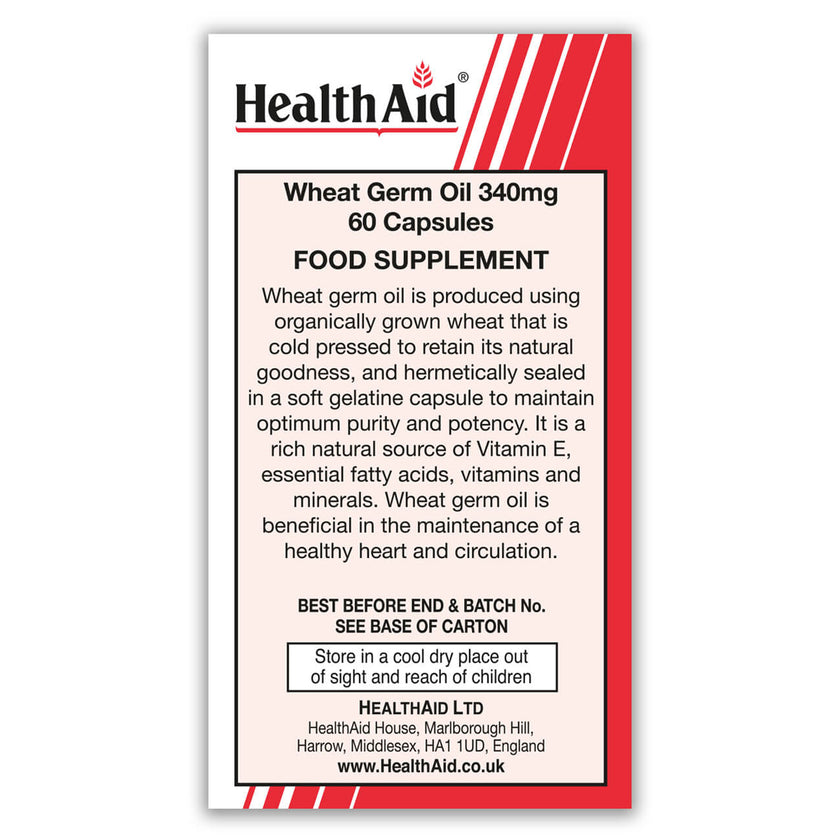 HealthAid Wheat Germ Oil 340mg Capsules