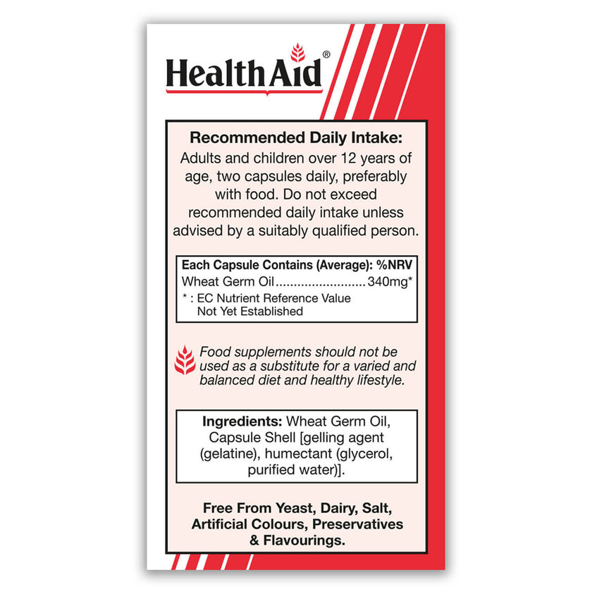 HealthAid Wheat Germ Oil 340mg Capsules