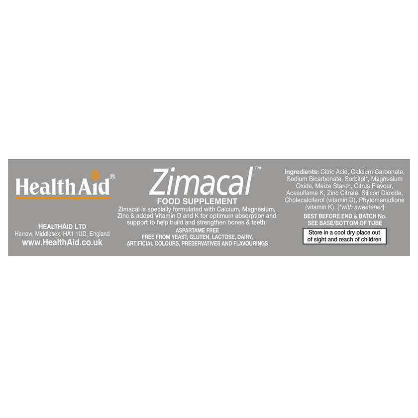 HealthAid Zimacal (Calcium, Magnesium Zinc, Vit D, Vit K) - Effervescent Tablets