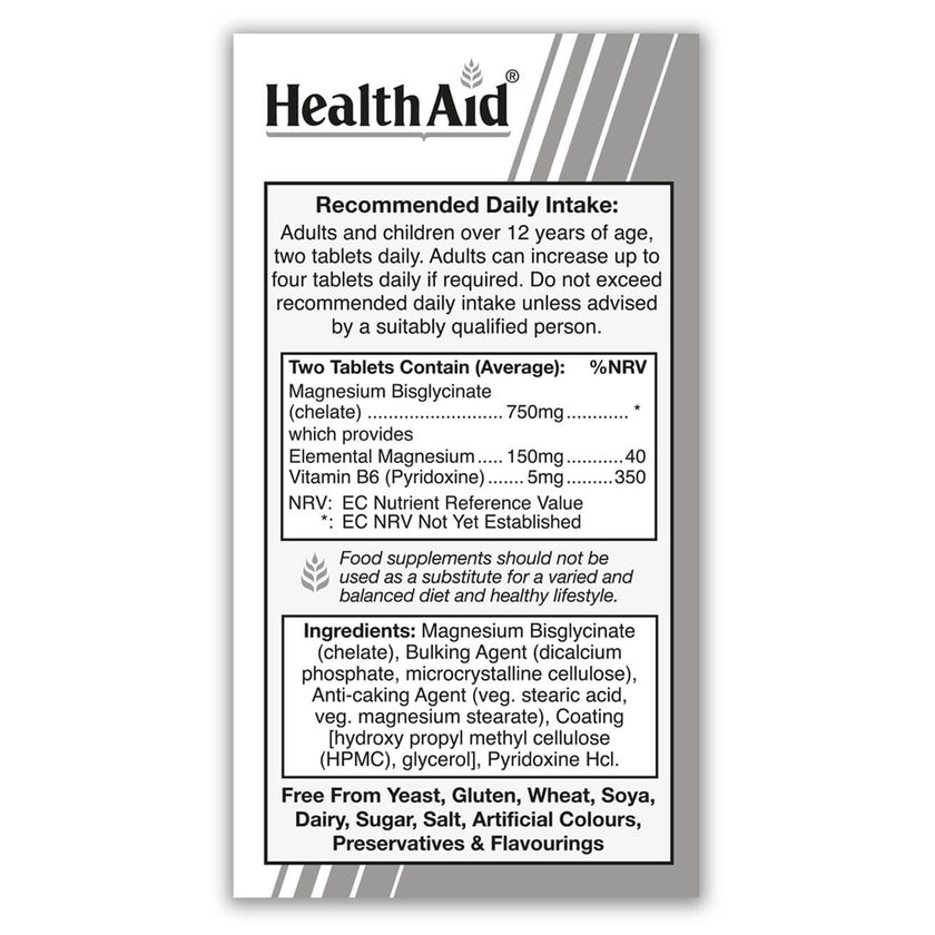 HealthAid Magnesium Bisglycinate 375mg Tablets
